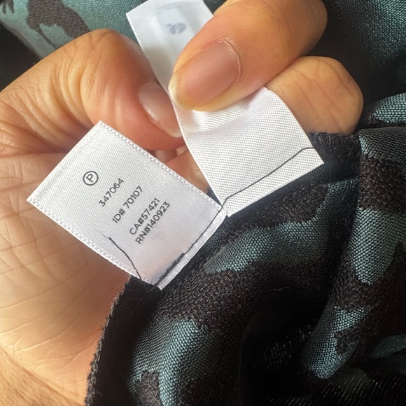 LOFT Cocktail, Wedding Guest Black and Teal Patterned Dress Sz 4 - Picture 4 of 5